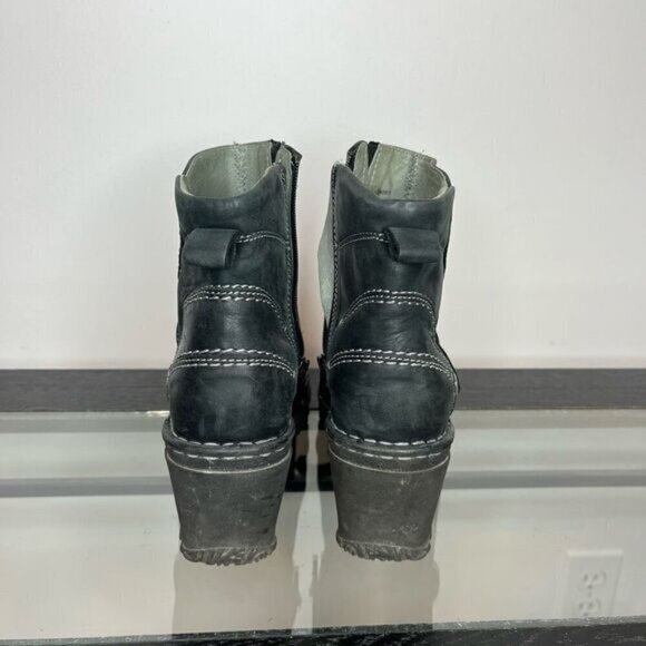 Josef Seibel Women’s Size 38 Spirit of Nature Dark Grey Leather Moto Style Boot - Picture 8 of 15